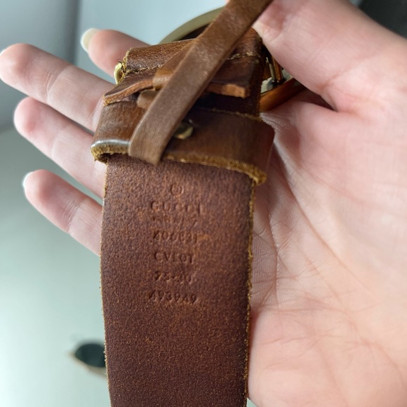GUCCI Leather belt with Double G buckle